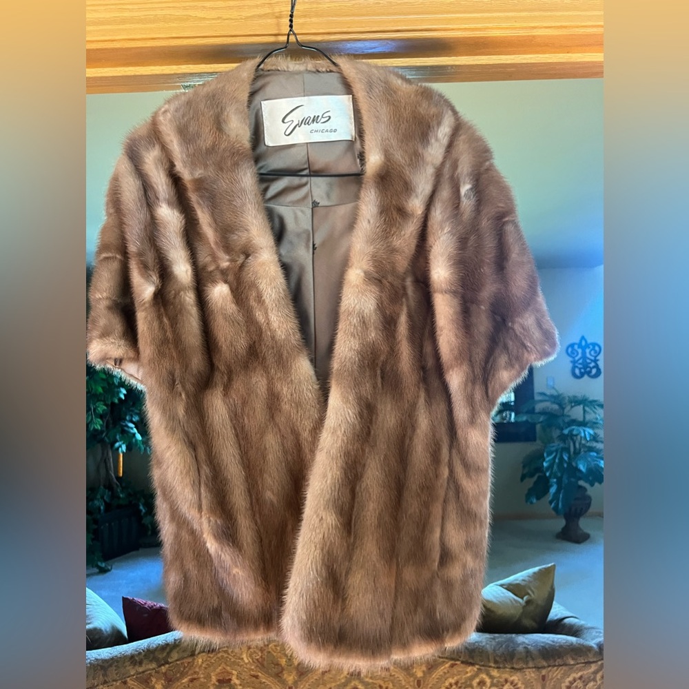 Vintage Evan’s Mink Stole - light brown